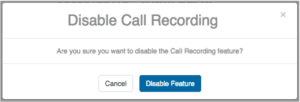 disable call recording screen