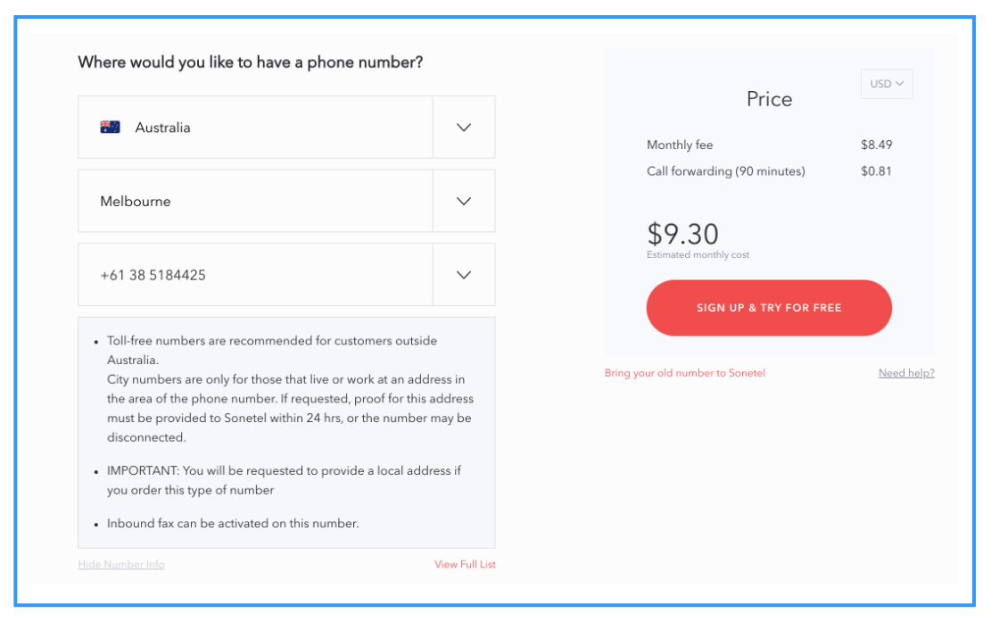 sonetel pricing