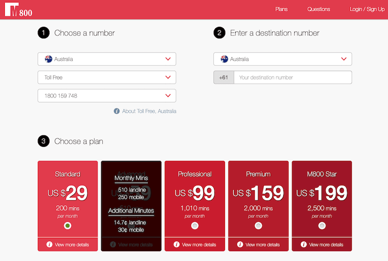 m800 pricing australia