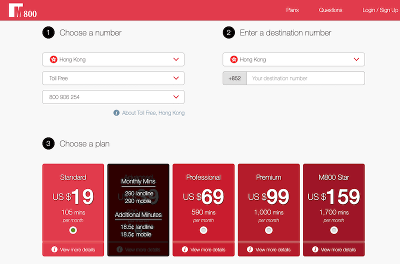 m800 pricing hong kong