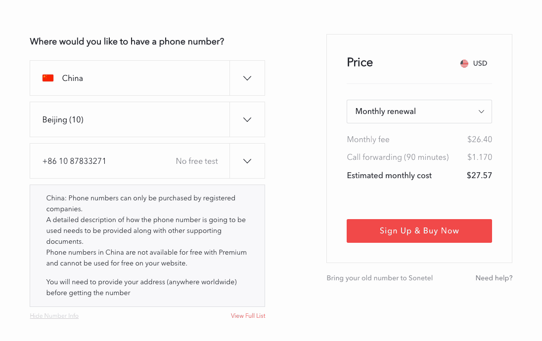 sonetel cost comparison