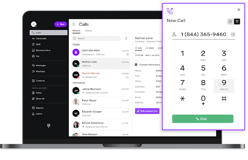 Vonage’s desktop app showing its call features (Source: Vonage’s VoIP page)