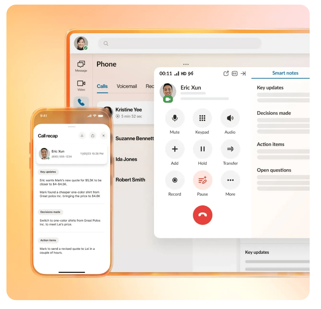 RingCentral application that includes recording functionality